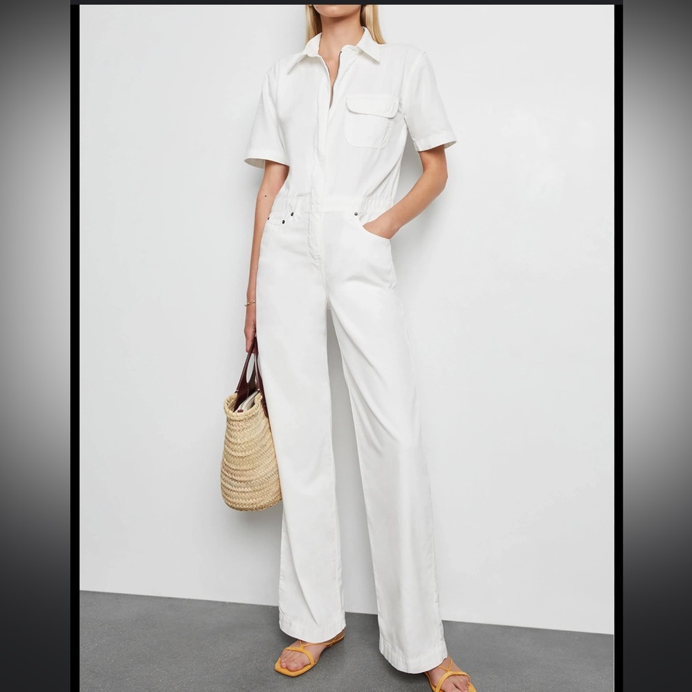 Rivet Utility Girlfriend white jumpsuit small EUC